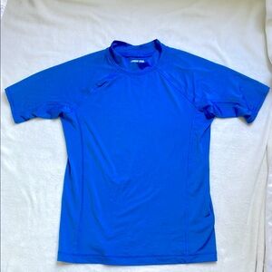 Lands' End (Boys L 10-12) Blue Rash Guard Swim Shirt